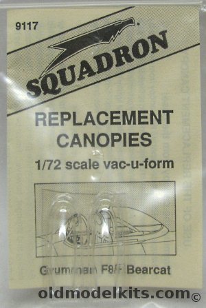 Squadron 1/72 (2) F8F Bearcat Replacement Canopies, 9117 plastic model kit